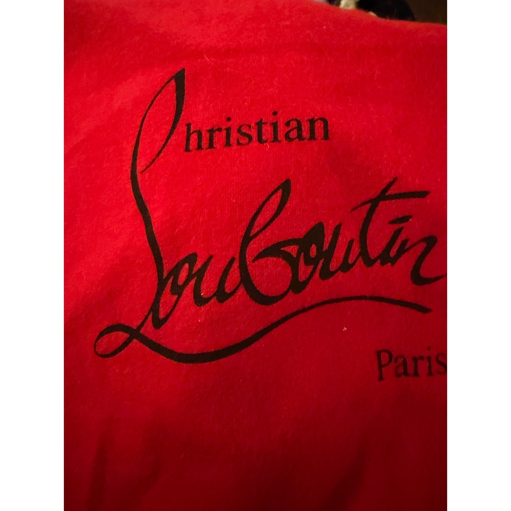 Christian Louboutin Red Flannel Drawstring Dust Bag 9x14 Shoe Storage Paris EUC